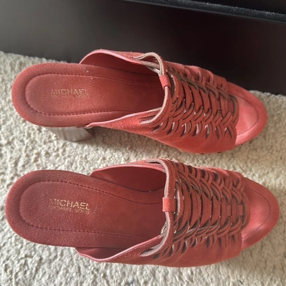 Michael Kors Westly Suede Mules - Cinnamon - Size 9.5